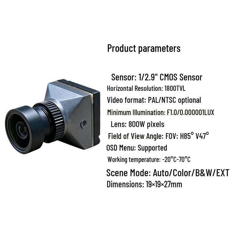 D2 1800TVL HD FPV Analog Camera for Model Aircraft & FPV Drones, Fixed-Wing, Night Vision, WDR, Low Latency