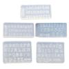 5Pcs/set Nail Art Molds UV Epoxy Resin Glue Silicone Mould Letters and Numbers