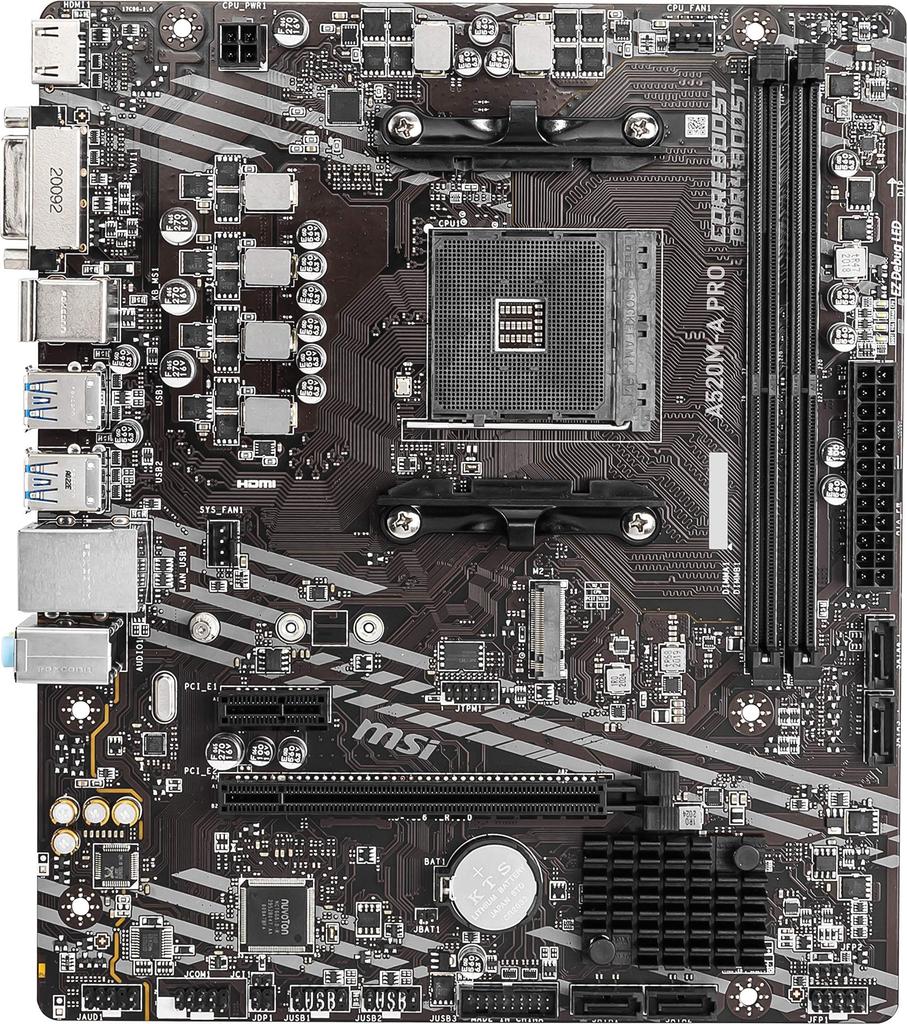 MSI PRO AMD AM4 DDR4 PCIe SATA Dual USB Gen 1 A520M-A ???????????? 4.0 6Gb/s M.2 3.2 DVI/HDMI Micro-ATX