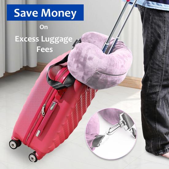 U-shaped Pillow Creative Adjustable Buckle Space Saving Travel Pillowcase Stuffable U-shaped Neck Pillow Case Tube Pillow Travel Accessories