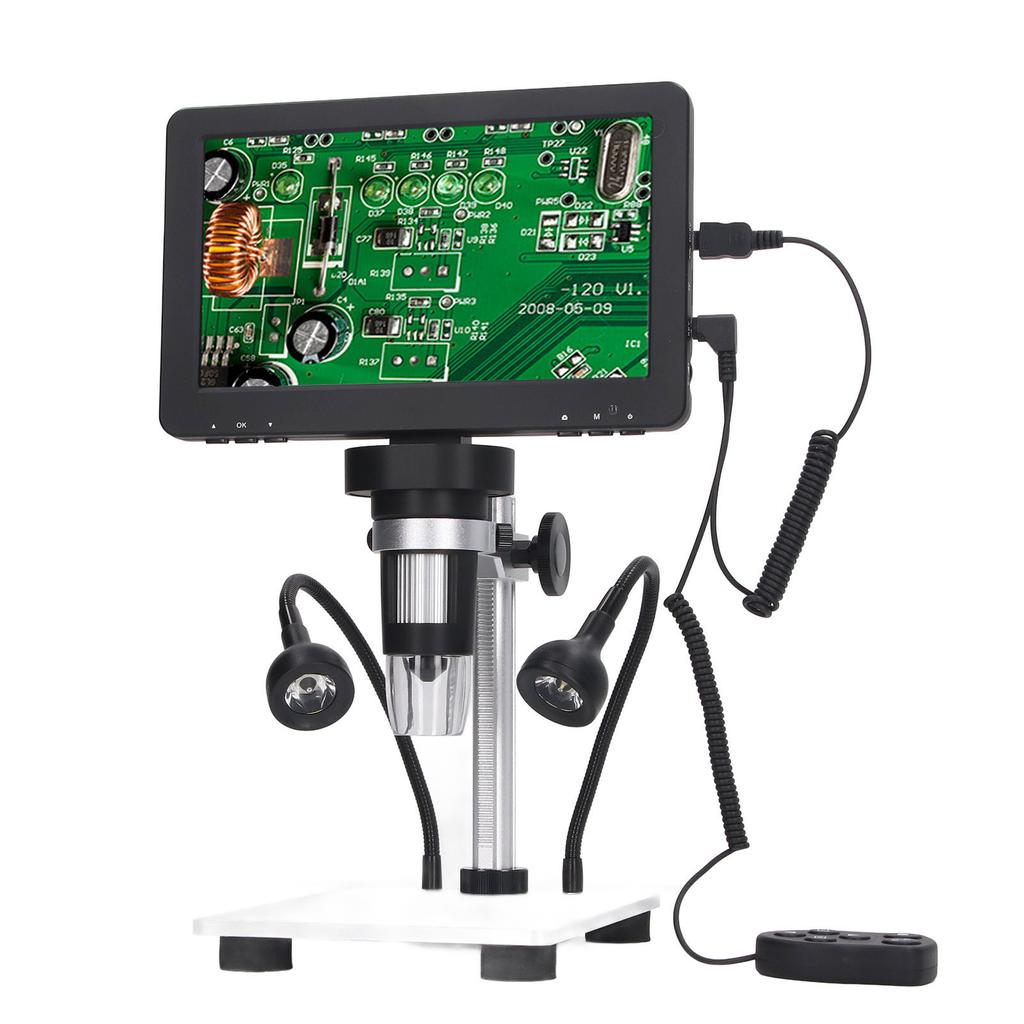 7 Inch Digital Microscope HD LCD Dispaly 1200x 12MP Soldering Microscope for Biological Observation and Watch Repair