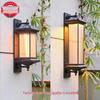2025 Chinese Style Solar LED Outdoor Wall Sconce - Antique Villa Front Door Lamp, Super Bright