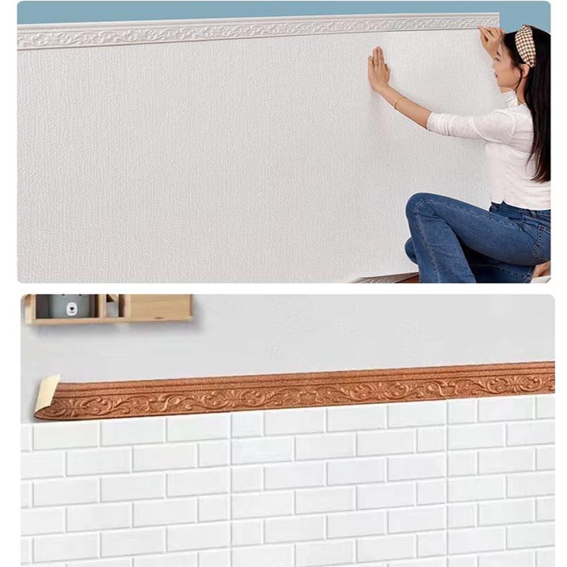 10m/Rolle 3D Wandverkleidung Linie Sockelleiste Selbstklebende Wasserdichte Fußleiste Tapete Wandaufkleber Für Zimmer Dekoration