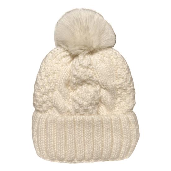 Vinterstrikket lue tykk plysj holde varmen Pom-pom lue Elastisk passform Ensfarget uten kant Vindtett kaldtværslue utendørs hodeplagg