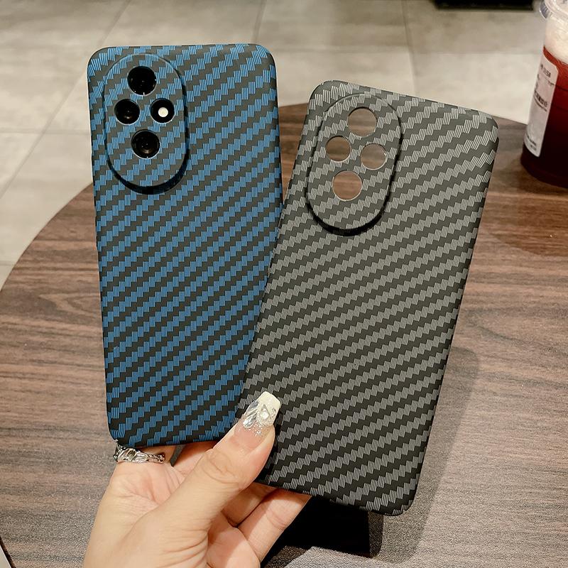 Husă pentru Honor 200 5G Textură Fibră de Carbon Rezistentă la Căderi PC Dur Acoperire Telefon