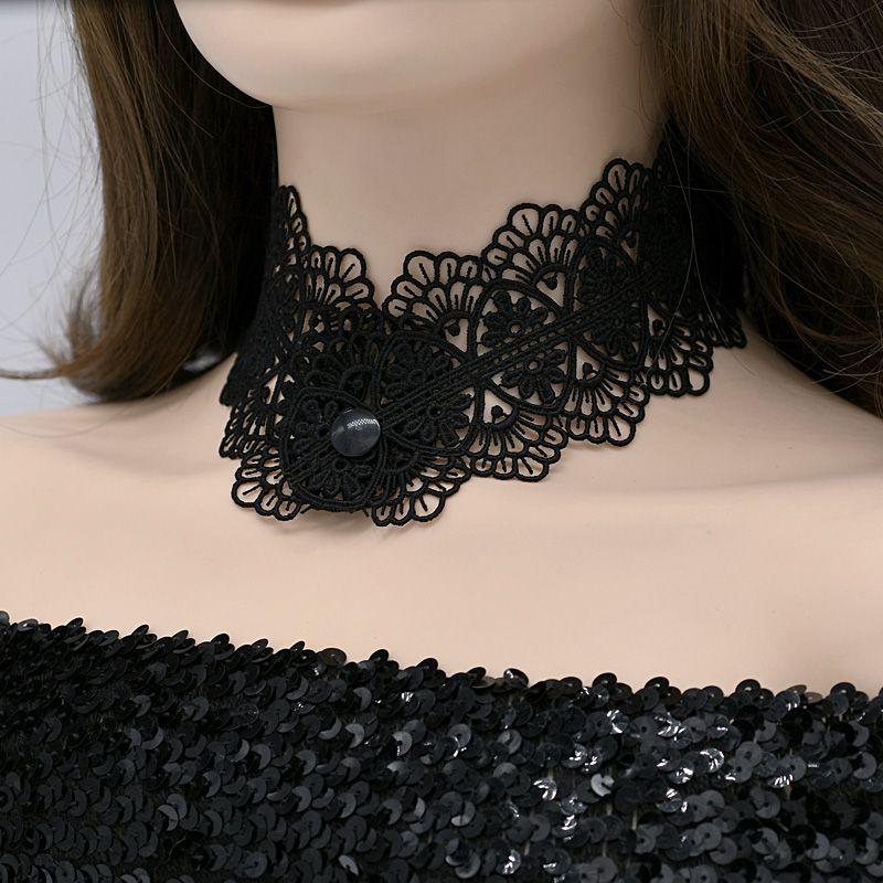 

Кружевное ожерелье Ожерелье Женское Застежка-кнопка Аксессуары для шеи Прикрытие шрама Цепочка на ключицу Воротник Ширина полосы на шее Ожерелье Гипоаллергенное Black M Code [47.50 kg-57.50 kg]]