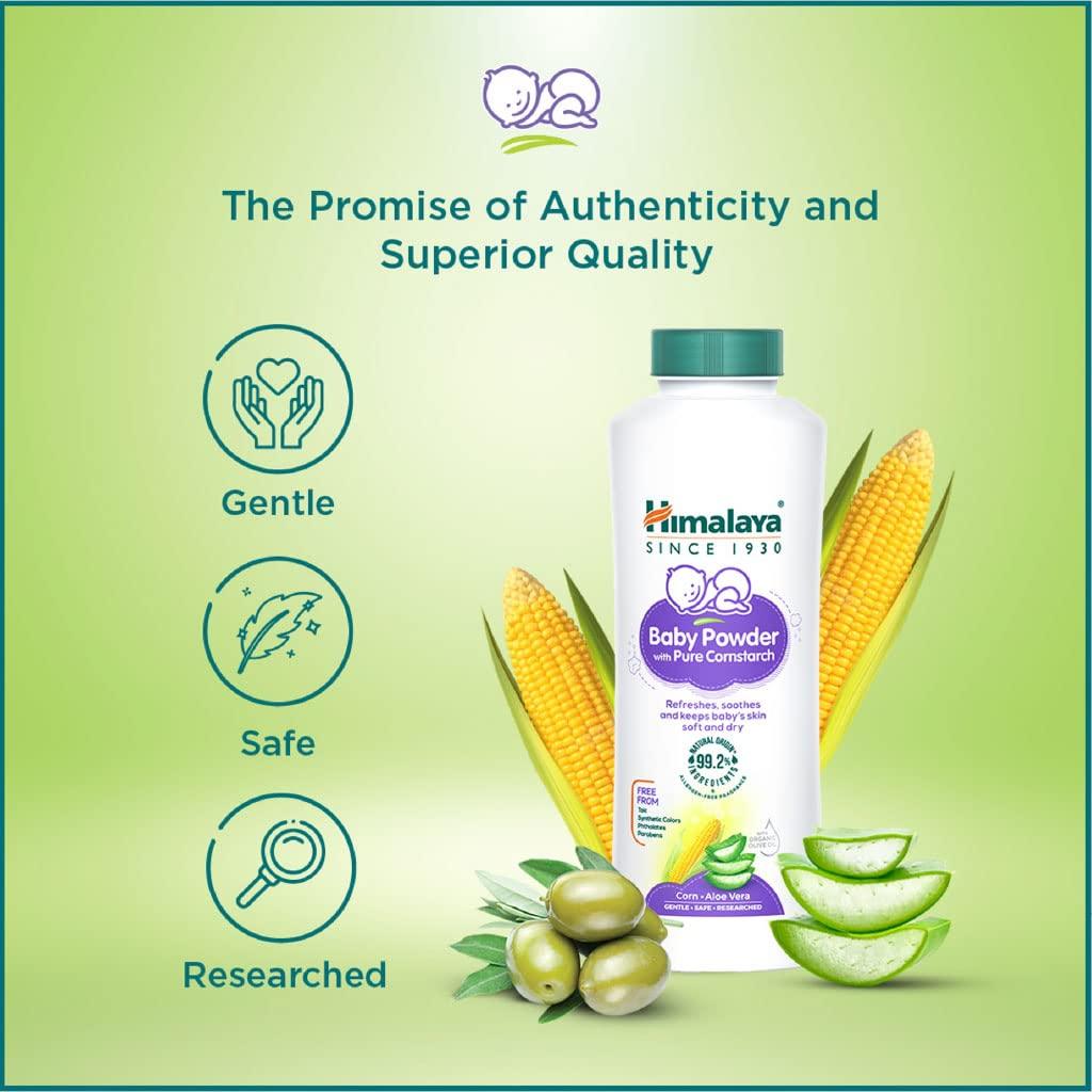 Himalaya Baby Powder with Pure Corn Starch 200g Pack of 1 for Soft Dry Delicate Skin