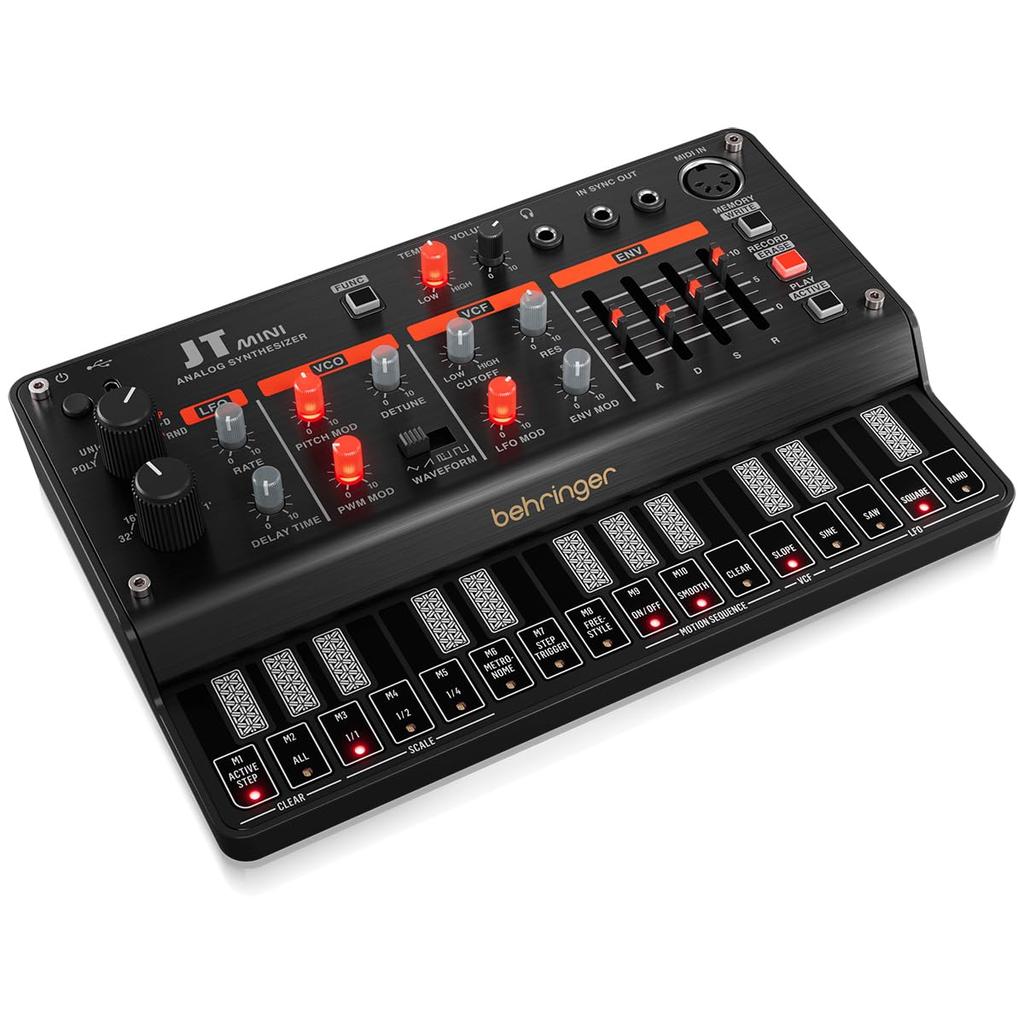 Behringer Analog Synthesizer JT MINI 3VCO 16-Step Motion Sequencer 3-Voice Polyphonic MIDI Control
