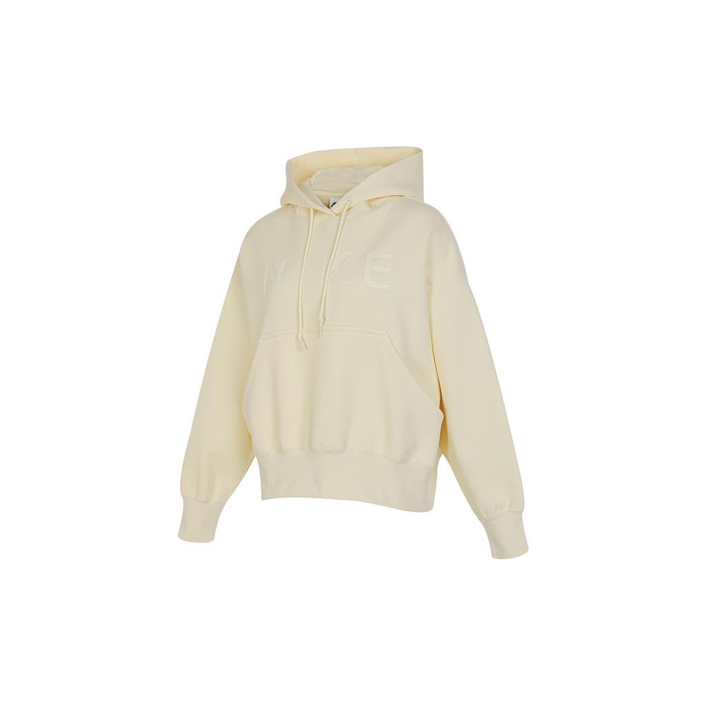 Nike Sportswear Letter Print Hooded Casual Long Sleeve Sweatshirt Women Sweatshirt Coconut-Milk HF5039-113
