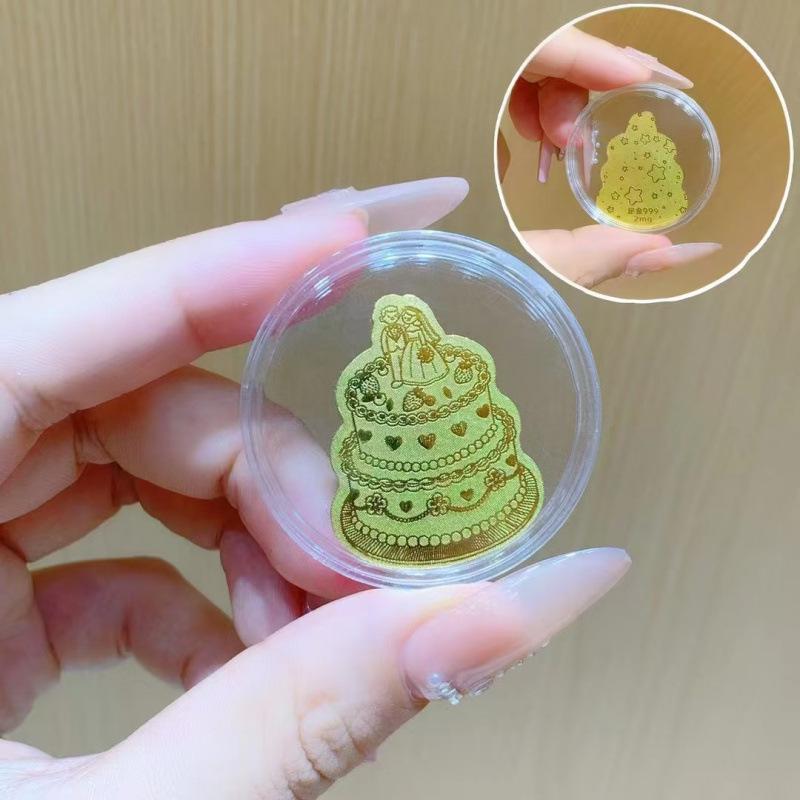Pure Gold "Princess Luck" Phone Sticker – Wealth & Treasure Gold Leaf Design for Prosperity & Fortune