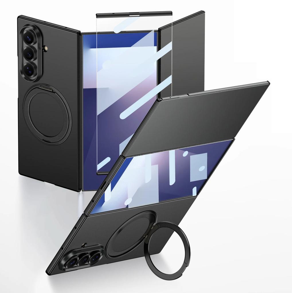 Magnetic Wireless Charge Ring Holder Case For Samsung Galaxy Z Trifold Screen Glass Protective Cover For Galaxy Z Trifold Case