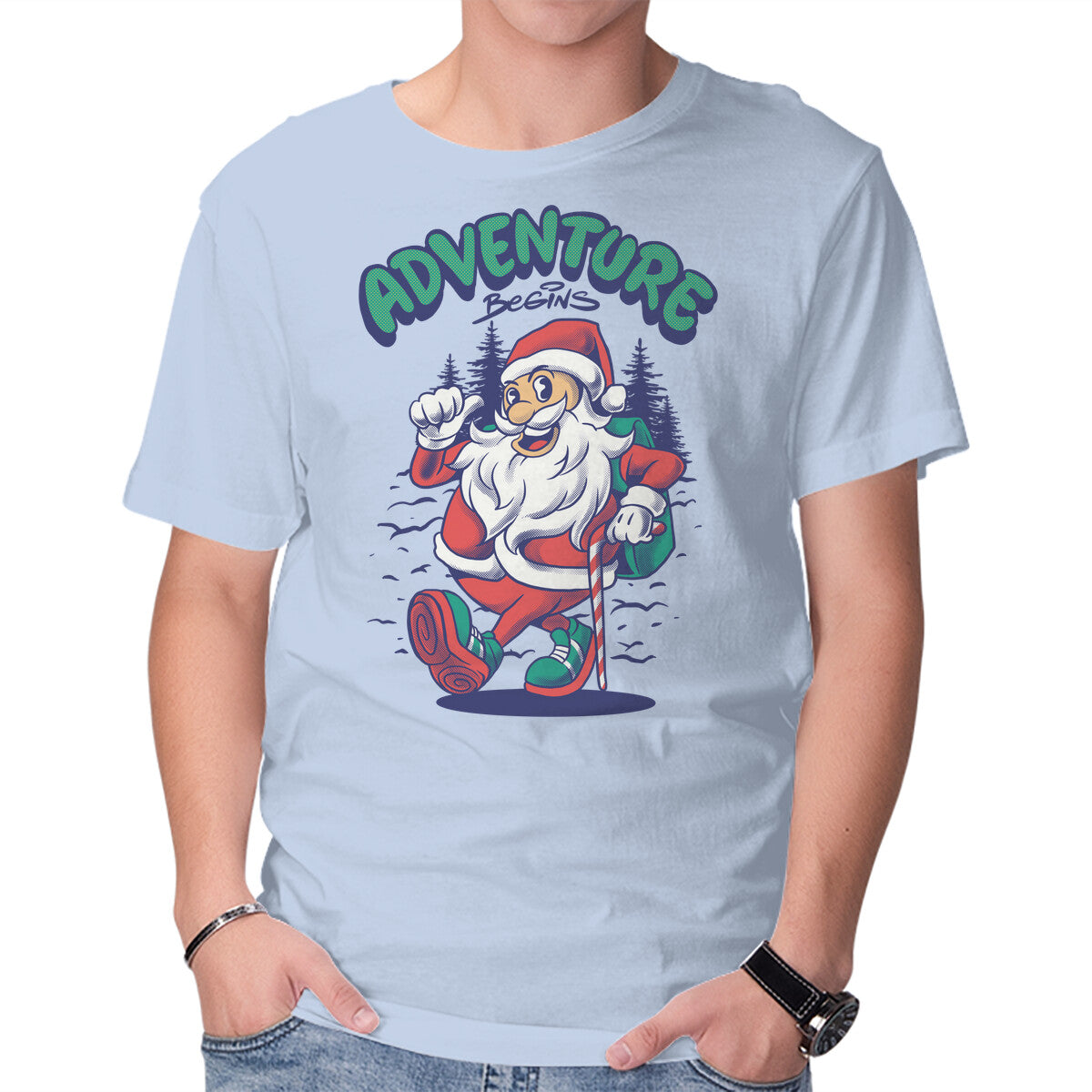 Unisex Crew Neck T-Shirt Adventure Begins Graphic Short Sleeve Casual Tee XXXL