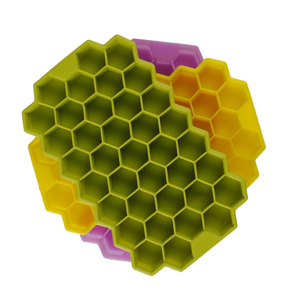 37-Grid Honeycomb Silicone Ice Cube Mold with Cover Ice Tray Home Kitchen DIY Tools