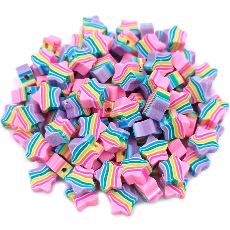 Lose Perlen, weiche Keramik, Herz-/Fünfeck-/Augenperlen, 10 Stück, Schmuckherstellung für Halsketten, Perlen zum Selbermachen, Perlenmaterial, Armbänder