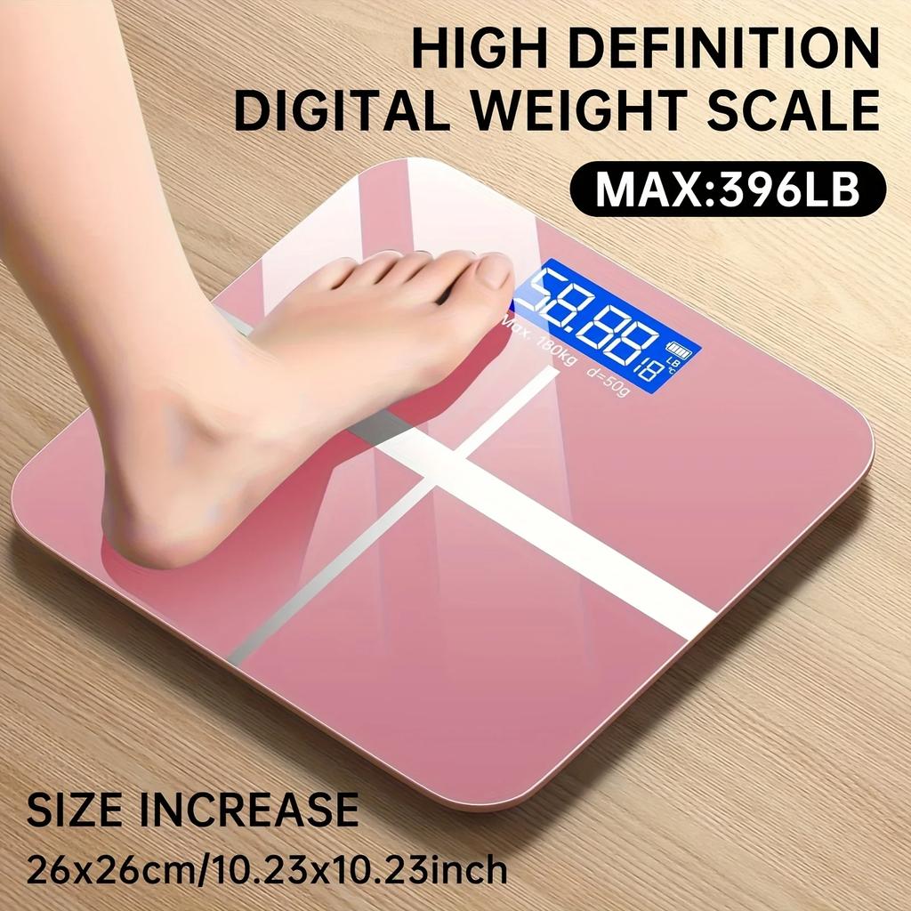 Multi-Purpose LED Body Weight Scale Up to 396 Pounds/180 Kilograms, Tempered Glass Bathroom Scale for Home-Portable