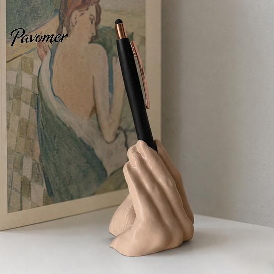 Personalized Desk Decor Funny Hand Gesture Pen Holder for Desk, 3D Printed Unique Container Novelty Pencil Stand, Desktop Organizer Office Accessories