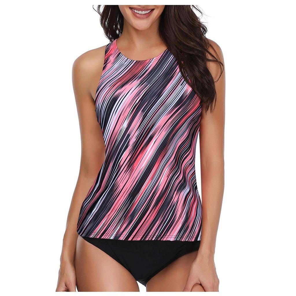 Conjunto de biquíni sexy feminino estampado plissado push-up acolchoado bolsa macia maiô dividido