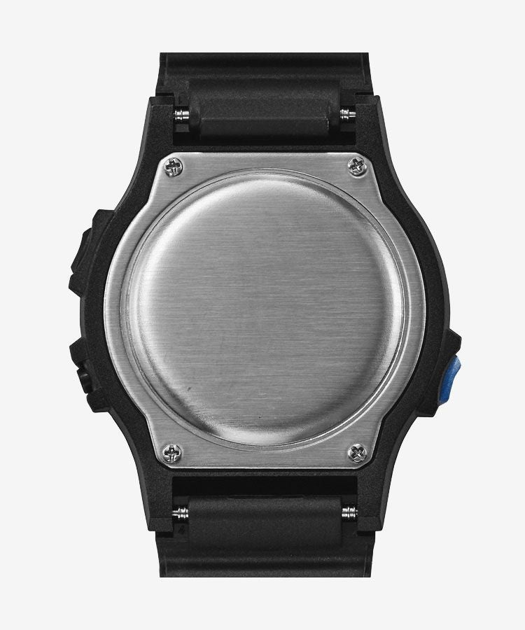 TIMEX TW5M54400 Ironman 8-Lap Beamer Digital Watch Black Blue Resin Strap Japan Authentic