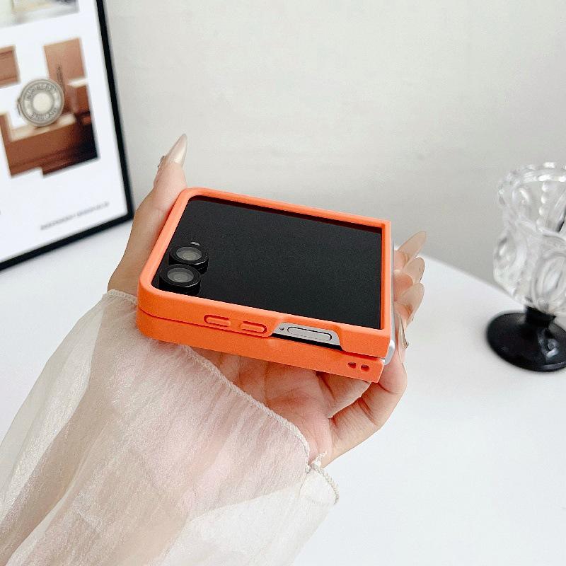 Samsung Z Flip7 Case: Iridescent Solid Color, Magnetic Ring, Drop-Proof, Folding Screen, PC Hard Shell.