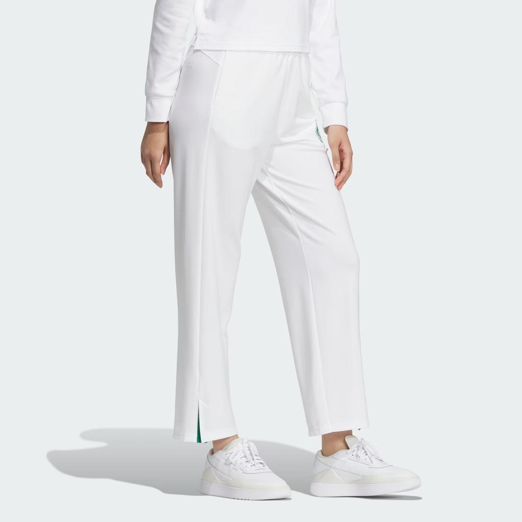 Adidas Verbiage Doubleknit Joggers With Badge Detail And Side Slits Women Bottoms White JE3615