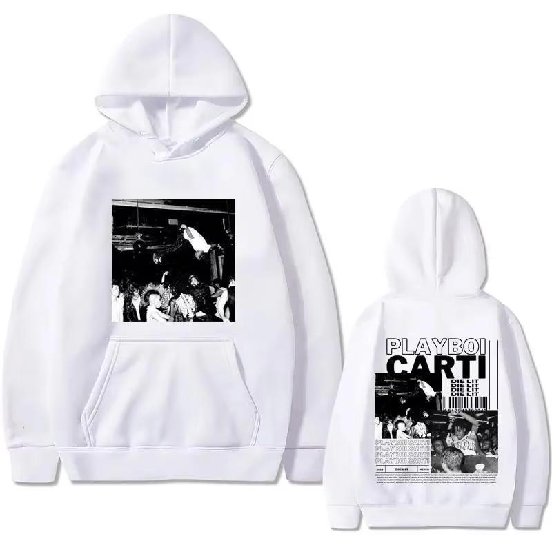 Hip Hop Rapper Playboi Carti Die Lit Music Album Men Sweatshirt Sports Hoodie Harajuku Hoodie Men Vintage Sweatshirts Streetwear