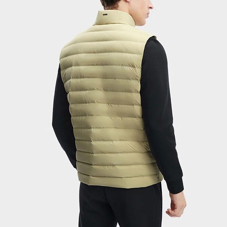 FILA Solid Color Zipper Stand Collar Down Vest Men vests Yellow F11M342915F-YE