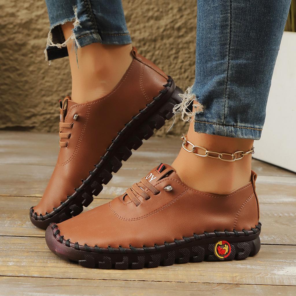 New Casual Single Shoes Women's Tendon Soft Sole Hand-stitched Women's Shoes