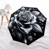 1pc Black Rose Umbrella Portable Folding Umbrella Durable Iron Frame, Suitable for All Seasons Home Travel Outdoor yy260319070