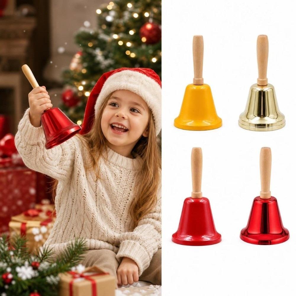 Ornament Christmas Hand Bell Jingle Sound Santa Claus Jingle Bells Metal Handbell Christmas Party