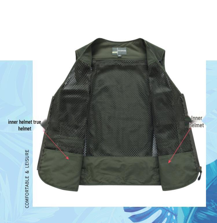 Herren Übergröße Multi-Taschen Mesh Angelweste, 230 kg Kapazität, Sommer 2023 Kollektion