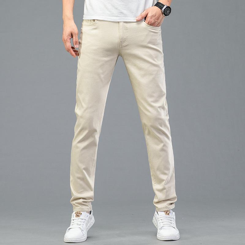 New Spring Jeans for Men's Stretch Straight Double Core Yarn for A Long Time Without Deformation Casual Trousers