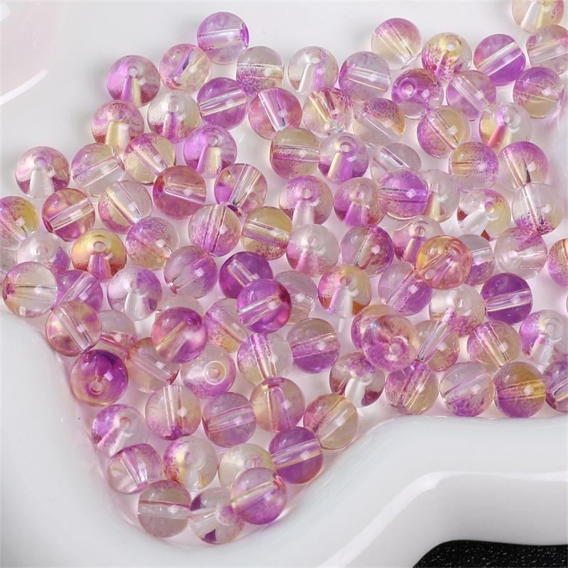 8mm 50pcs/bag Jelly Glass Bubble Beads DIY Necklace Bracelet Earrings Ring Jewelry Accessories