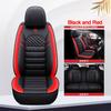 Universelle Schwarz-Rot Luxus Diamantstreifen Abriebfeste PU-Leder 5D Surround Atmungsaktive Auto Auto Sitzbezüge