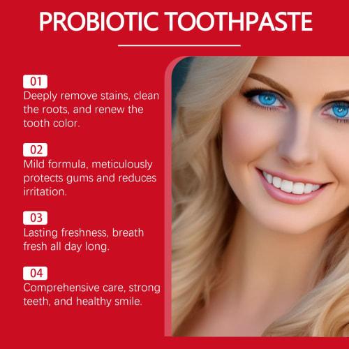 SP-8 Probiotic Whitening Toothpaste, Fresh Mint, Fluoride-Free Toothpaste for Adults, Gum Care & Enamel Protection, Deep Cleaning & Long-Lasting Fresh
