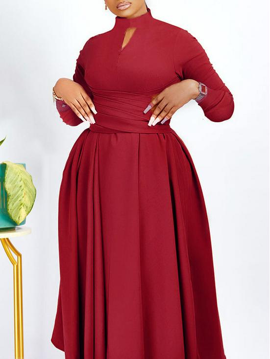 Damenmode Übergröße Afrikanisches Plissee Big Swing Rock Kleid