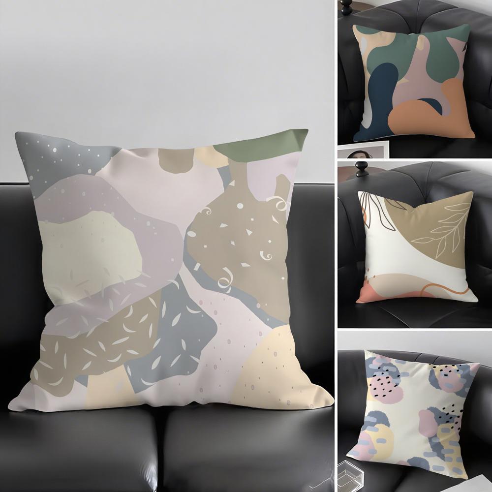 Morandi Color Pattern INS Cushion Cover Pillowcase Ultra Soft Skin Friendly Fabric Cloud Like Comfort Concealed Zipper