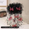 Fairy Butterfly Feather Tassel Hair Claw Shark Clips Temperament Mesh Flower Claw Clip Women Headwear Hair Accessories