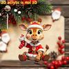 2D Flat, 1pc Cute Giraffe Acrylic Ornament - Christmas, Halloween, New Year, No Power Hanging Decoration, Indoor/Outdoor Holiday Home Decor, Exquisite