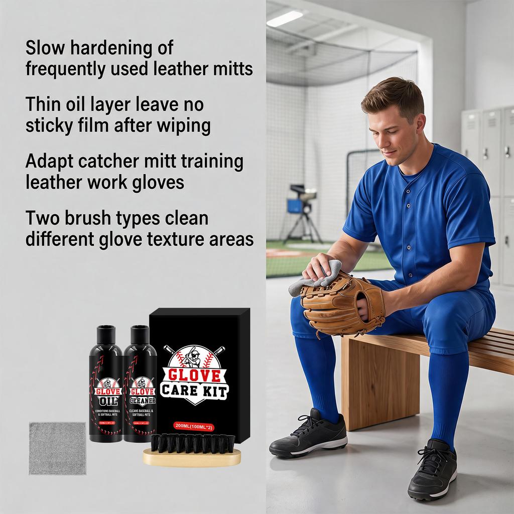 Baseball Leather Kit for Conditioning, Cleaning and Maintenance