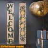Wedding Couplet Banner Floral Hooks Foliage Roses 1 Pair 179.83x30.48cm Indoor Outdoor Decor