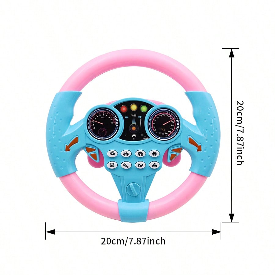 1pc Kids Simulated Driving Controller, Interactive Car Steering Wheel Toy, Educational Activity Gift, ABS Resin, Assorted Colors,No Batteries Included