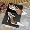 Fashion 2025 Summer New Gold Flower Square Thin Heel Single Shoes With Sexy Open Toe Design Sense Women Sandals