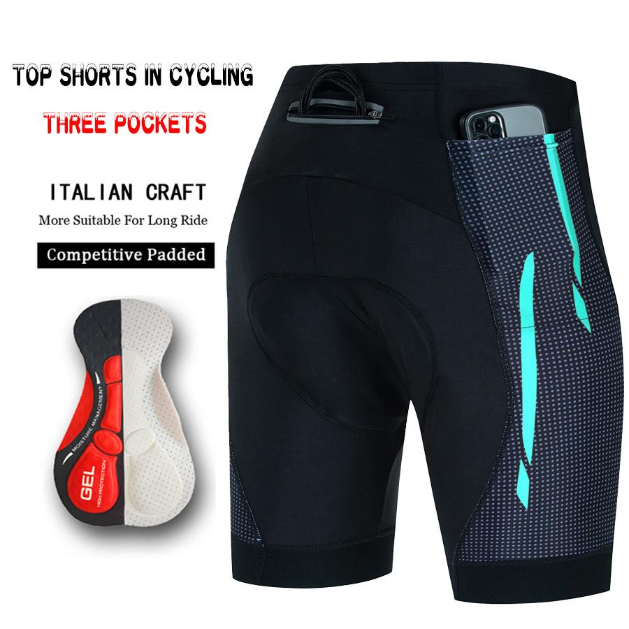 Outdoor Cycling Shorts, Three-pocket Design, Convenient Storage, Quick-drying, Breathable, Shock-absorbing, Hip-protecting Professional Cycling Pants