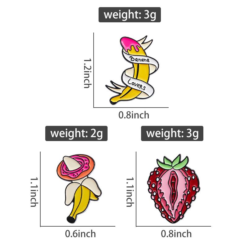 Fruit Enamel Pins Custom Strawberry Banana Lovers Brooches Lapel Badges Jewelry Gift for Friends