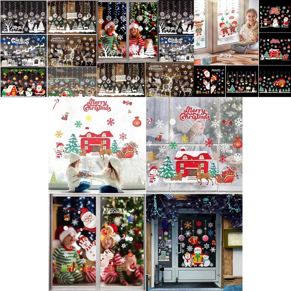 Exquisite Merry Christmas Wall Stickers Window Glass Decals For Festive Home Decor