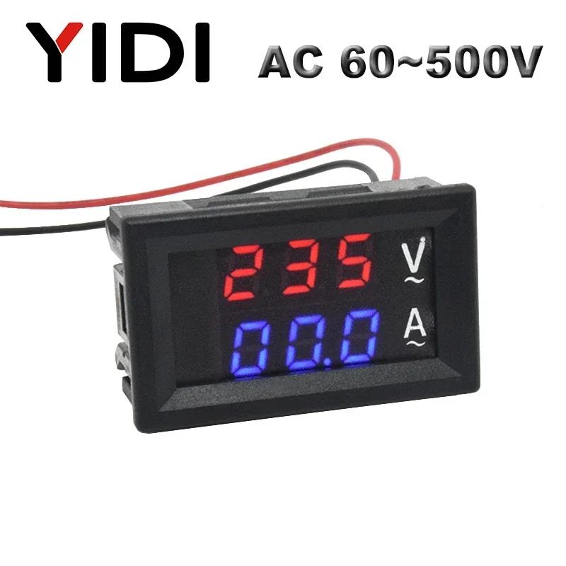 0.56'' Digital Voltmeter Ammeter DC 0-100V AC60-500V 1A 10A 50A 100A Red Blue LED display Voltage Current Meters Tester Detector
