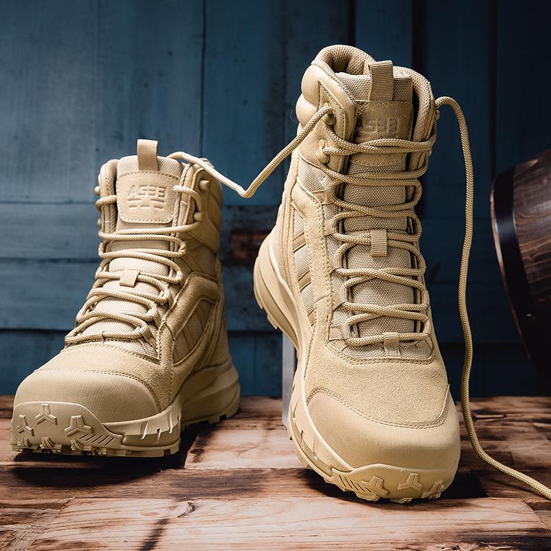 Herren Kletterschuhe Taktische Stiefel Wasserdicht Militärisch Hohe Qualität Motorrad Jagd Wanderschuhe Atmungsaktive Stiefel