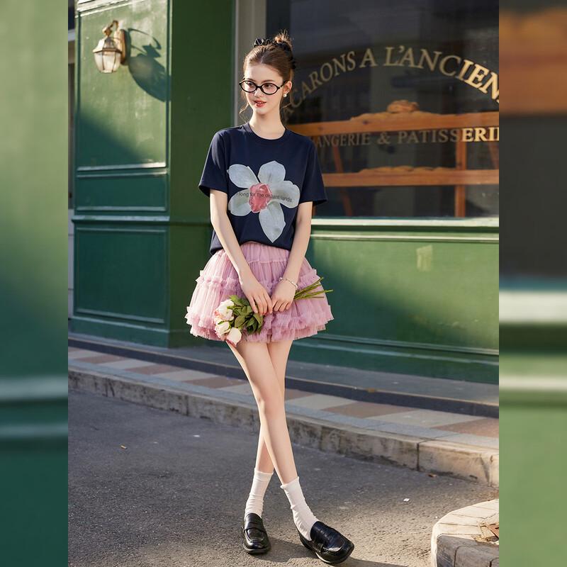 Women's Floral Print Short Sleeve T-shirt