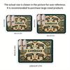 Luxury Flannel Floor Mat Carpet with Thick Sponge Cushion,Non-Slip Washable Vintage Elephant Design for Bedroom Kitchen Bathroom