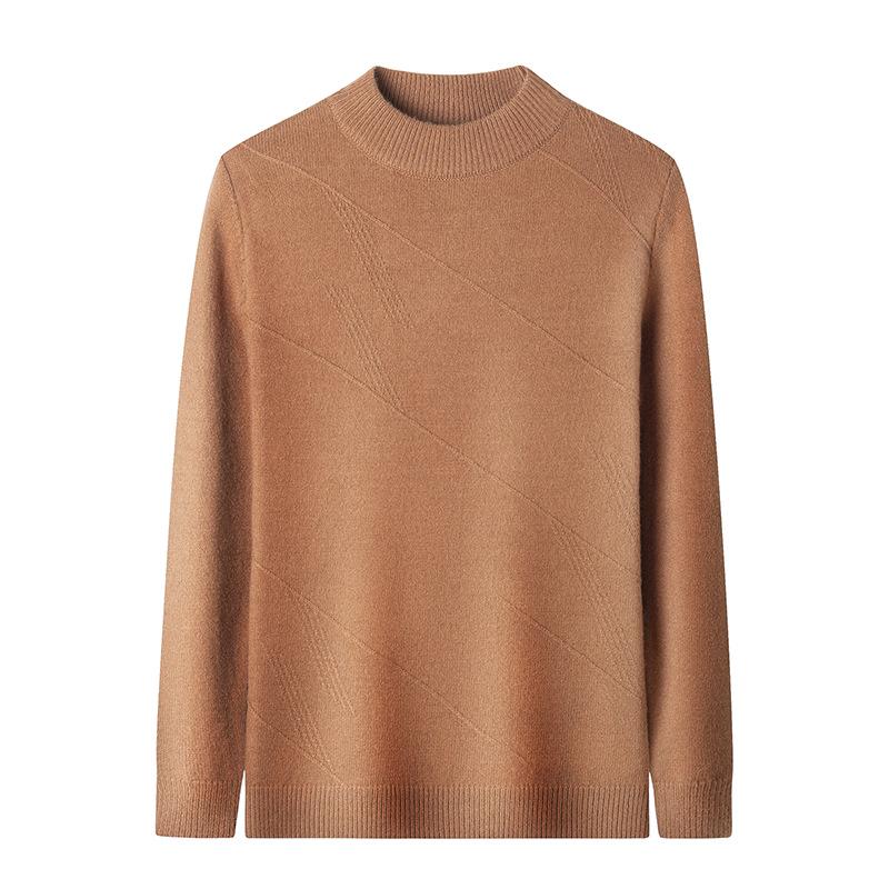 Herren Dicker Jacquard-Strickpullover - Herbst/Winter Warme Basisschicht für Väter mittleren Alters